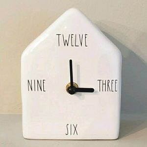 Rae Dunn Ceramic Birdhouse Style Spring  Clock